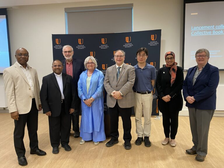 Saint Paul University faculty members gathered to celebrate their recent publications